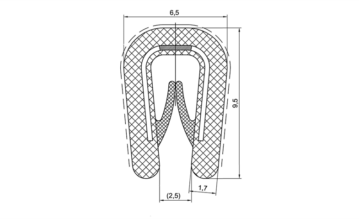 PVC Klemprofil m/ stålindlæg 1-2 mm
