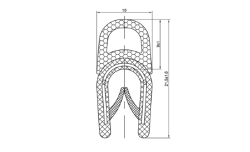 PVC/EPDM Klemprofil m/ stålindlæg 1-4 mm