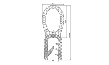 PVC/EPDM Klemprofil m/ stålindlæg 4-6 mm