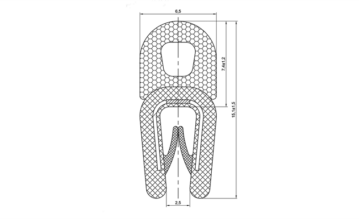 PVC/EPDM Klemprofil m/ stålindlæg 1-2 mm