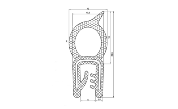 EPDM Klemprofil m/ stålindlæg 2-4 mm
