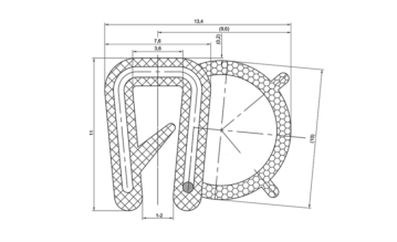 EPDM Klemprofil m/ stålindlæg 1-2 mm