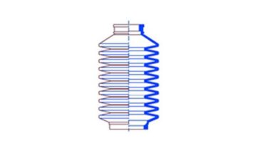 NBR Rubber Bellows, Ø50–Ø25 mm