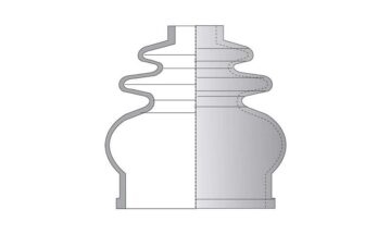 NBR rubber bellows, 72 mm – 12 mm