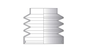 NBR rubber bellows, Ø73–Ø48 mm